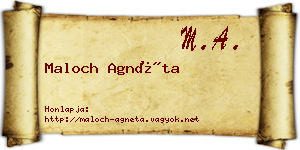 Maloch Agnéta névjegykártya